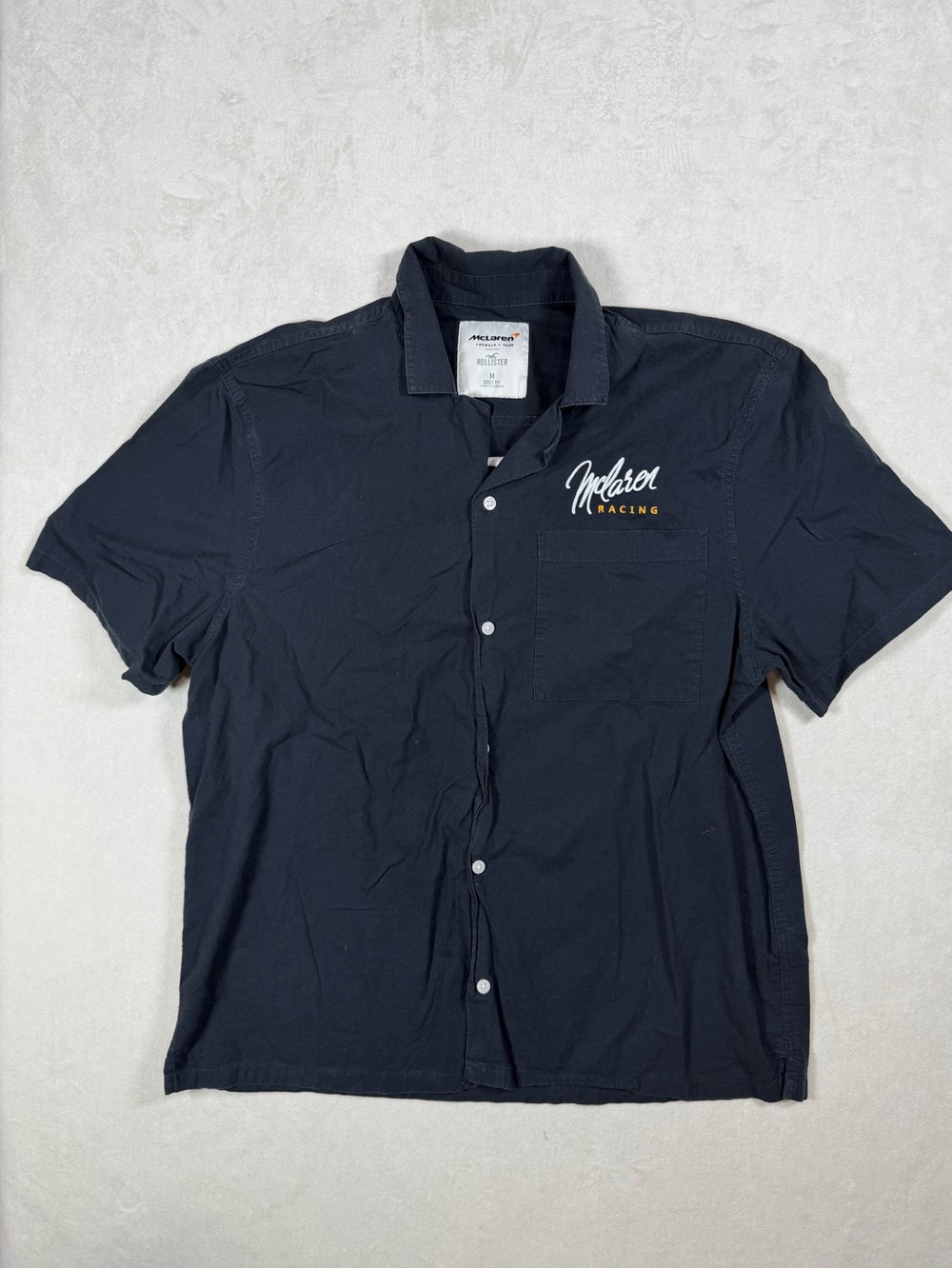 Hollister x Formula 1 McLaren Racing Boxy Black Short-Sleeve Button Down Shirt